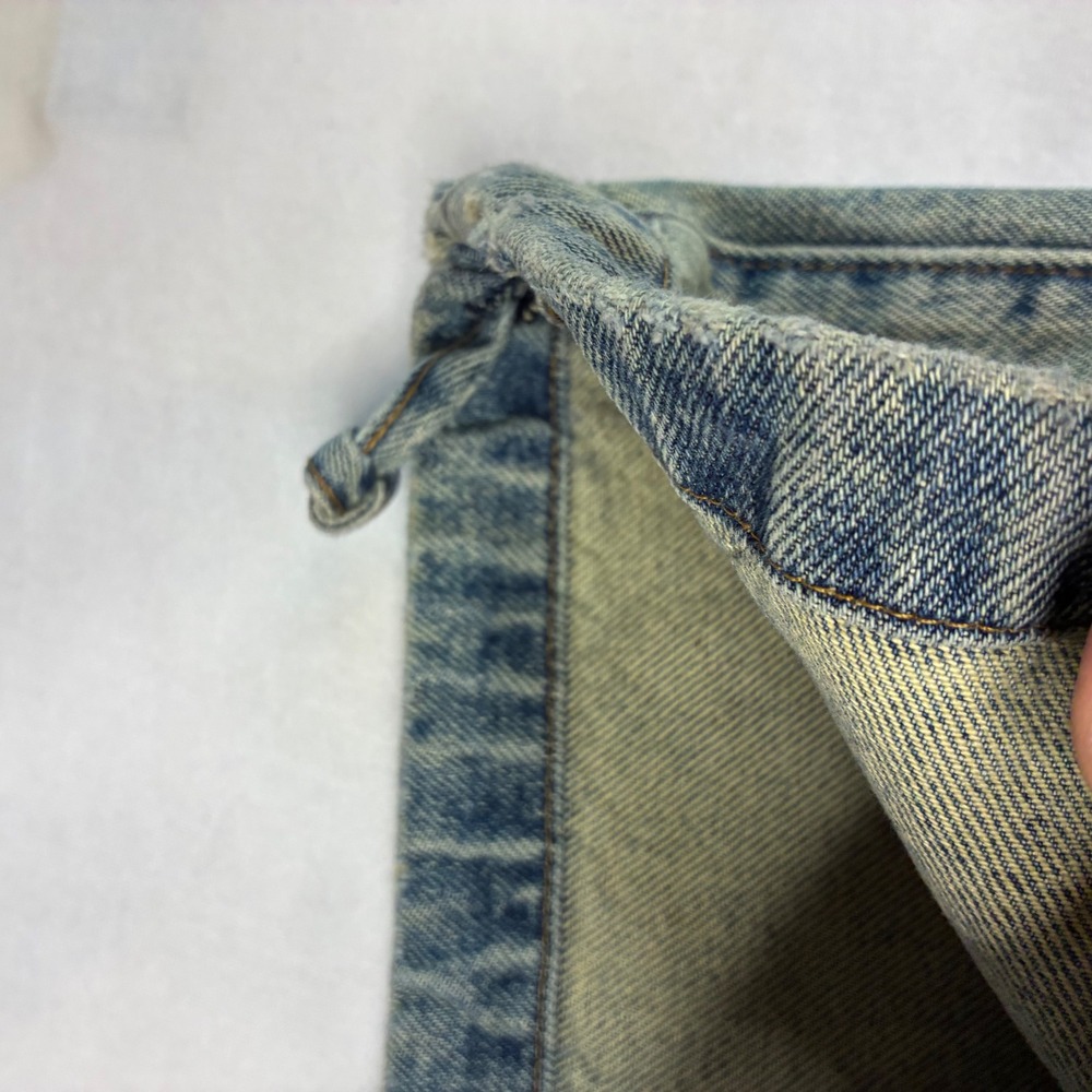 EB Denim Wide Leg Jeans Womens 28 Blue Paneled Drawstring Hem Streetwear Baggy - Picture 6 of 9